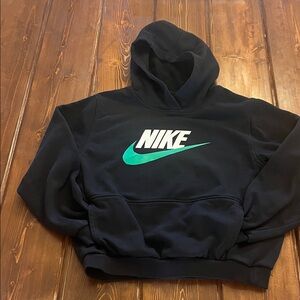 Nike Men's Black and Teal Hoodie
